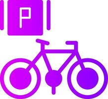 bicicleta estacionamiento sólido multi degradado icono vector