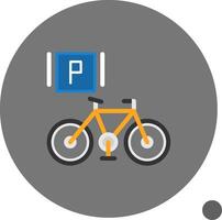 bicicleta estacionamiento plano sombra icono vector