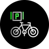 bicicleta estacionamiento doble degradado circulo icono vector