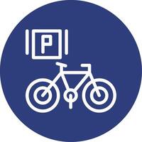 bicicleta estacionamiento contorno circulo icono vector