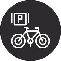 bicicleta estacionamiento invertido icono vector