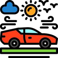 Car Line Filled Icon vector