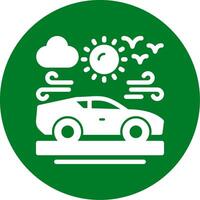 Car Glyph Circle Icon vector