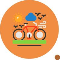 bicicleta plano sombra icono vector