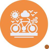 Bicycle Glyph Shadow Icon vector