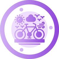 icono de gradiente de glifo de bicicleta vector