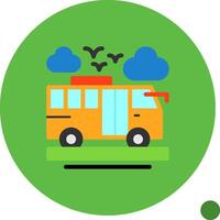 Bus Flat Shadow Icon vector