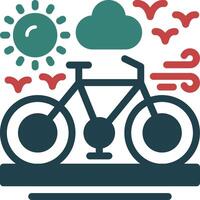 icono de dos colores de glifo de bicicleta vector