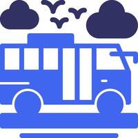 Bus Solid Two Color Icon vector