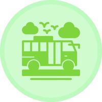 autobús multicolor circulo icono vector