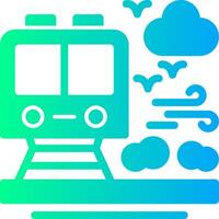 Train Solid Multi Gradient Icon vector