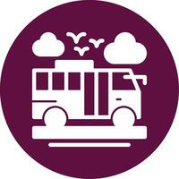 Bus Glyph Circle Icon vector