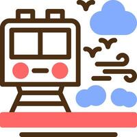 tren color lleno icono vector