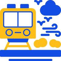 Train Flat Two Color Icon vector