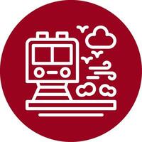 Train Outline Circle Icon vector