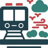 Train Glyph Two Color Icon vector