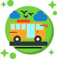 Bus Tailed Color Icon vector