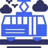 Tram Solid Two Color Icon vector