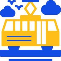 Tram Flat Two Color Icon vector