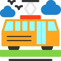 Tram Flat Icon vector