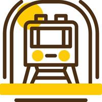 Subway Yellow Lieanr Circle Icon vector