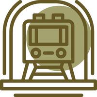 Subway Linear Circle Icon vector