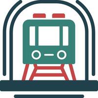 Subway Glyph Two Color Icon vector