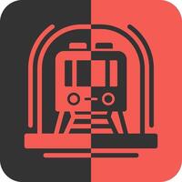 Subway Red Inverse Icon vector