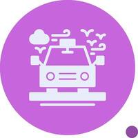 Taxi Glyph Shadow Icon vector