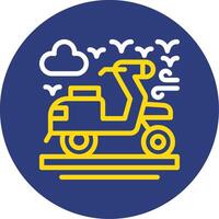 Scooter Dual Line Circle Icon vector