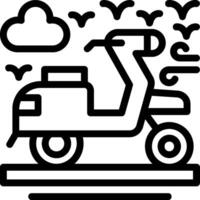 icono de línea de scooter vector