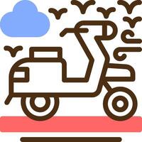 scooter color lleno icono vector