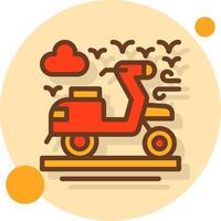 Scooter Filled Shadow Circle Icon vector