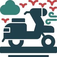 Scooter Glyph Two Color Icon vector