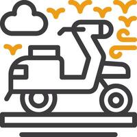 Scooter Line Circle Icon vector