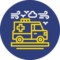 Ambulance Dual Line Circle Icon vector