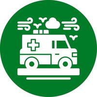 Ambulance Glyph Circle Icon vector