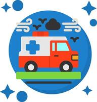 Ambulance Tailed Color Icon vector