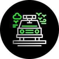 policía coche doble degradado circulo icono vector