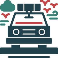 Police car Glyph Two Color Icon vector