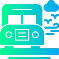 School bus Solid Multi Gradient Icon vector