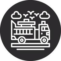 Fire truck Inverted Icon vector