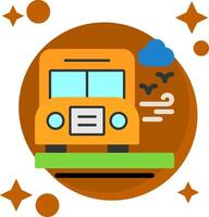 School bus Tailed Color Icon vector