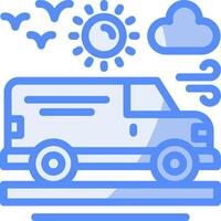 Van Line Filled Blue Icon vector