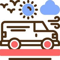 camioneta color lleno icono vector