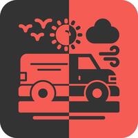 Van Red Inverse Icon vector