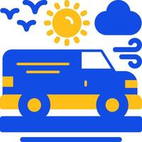 Van Flat Two Color Icon vector