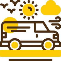 Van Yellow Lieanr Circle Icon vector