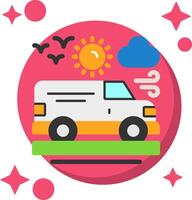 Van Tailed Color Icon vector