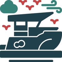 Boat Glyph Two Color Icon vector